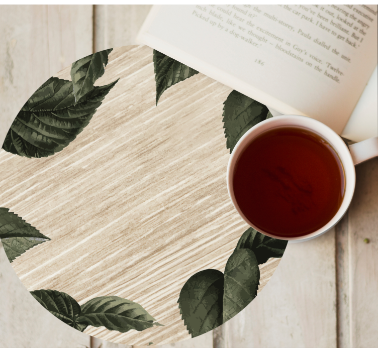 Sottobicchieri con motivo foglia ispirato alla natura - TenStickers