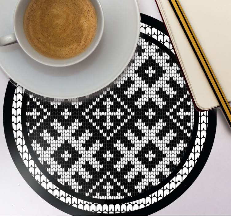 Sottobicchieri con motivo lavorato a maglia - TenStickers