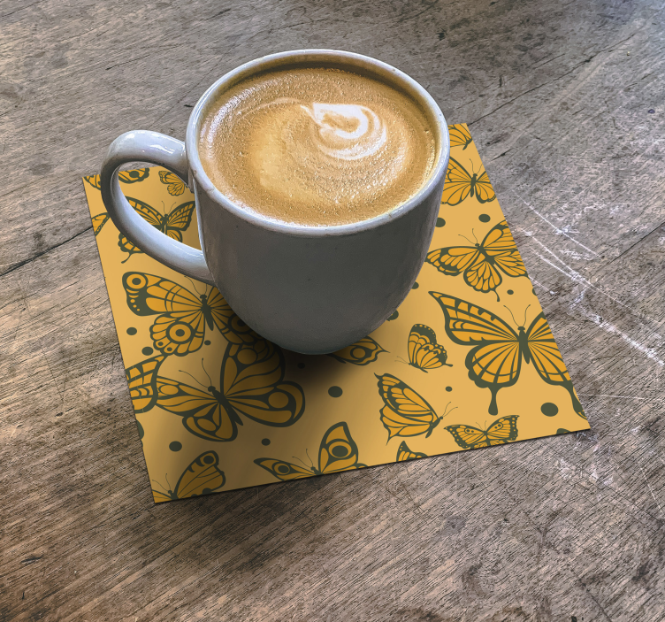 Sottobicchieri con superficie a motivo farfalla - TenStickers