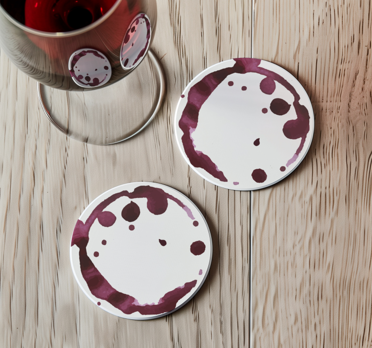Sottobicchieri decorativi in vinile macchie di vino - TenStickers