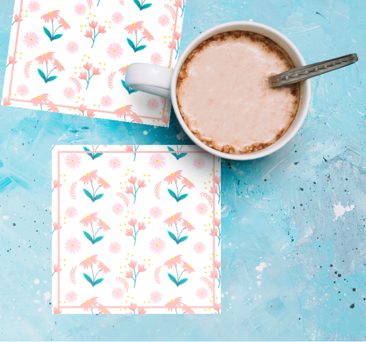 Sottobicchieri design a motivo floreale - TenStickers