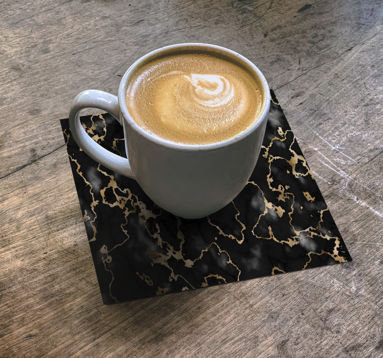 Sottobicchieri elegante motivo nero e oro - TenStickers