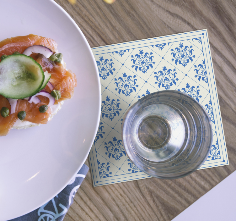 Sottobicchieri eleganti con motivo floreale - TenStickers