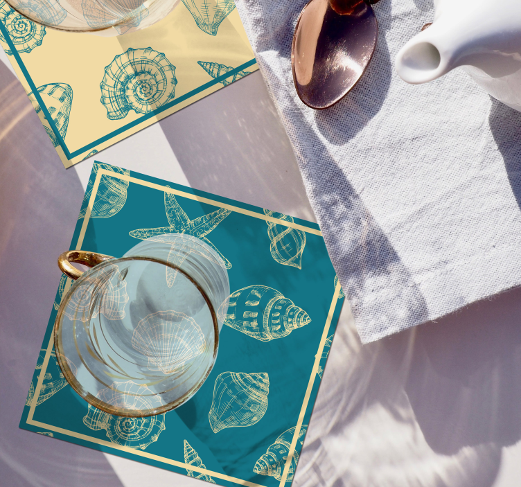 Sottobicchieri elementi a motivo conchiglia - TenStickers