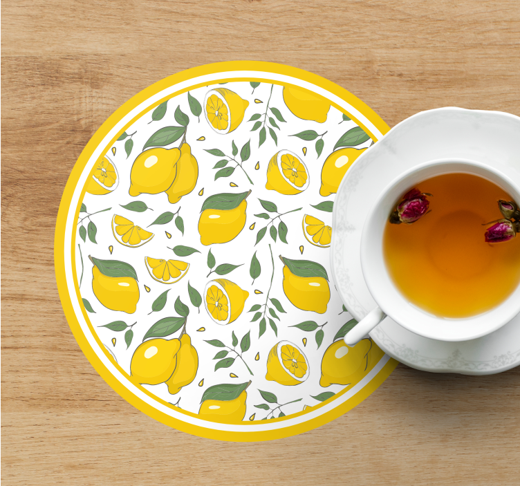 Sottobicchieri elementi con motivo limone - TenStickers