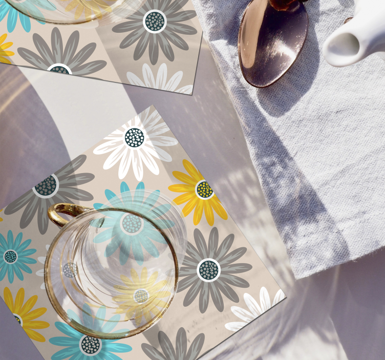 Sottobicchieri elementi floreali vibranti - TenStickers