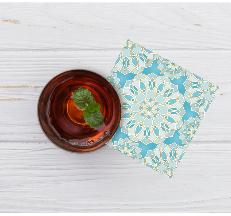 Sottobicchieri emblema fiore intricato - TenStickers