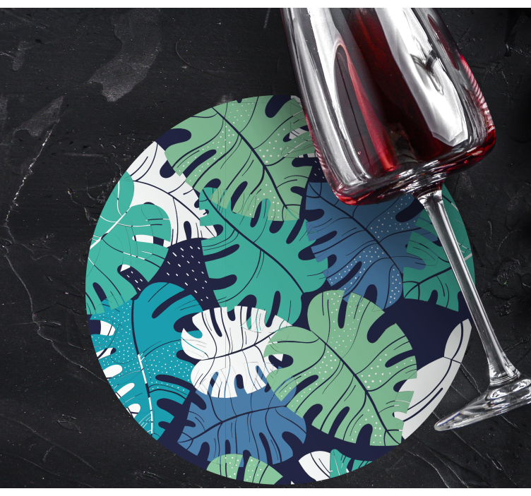 Sottobicchieri emblema foglia tropicale - TenStickers