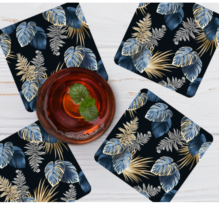 Sottobicchieri foliaggio tropicale lussureggiante - TenStickers