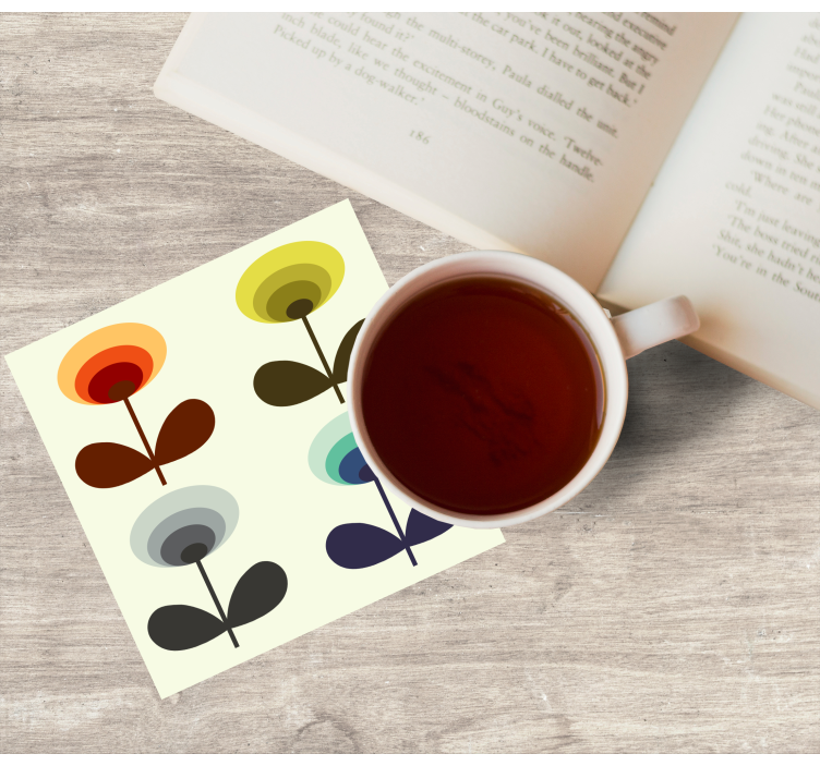 Sottobicchieri forme floreali stratificate - TenStickers