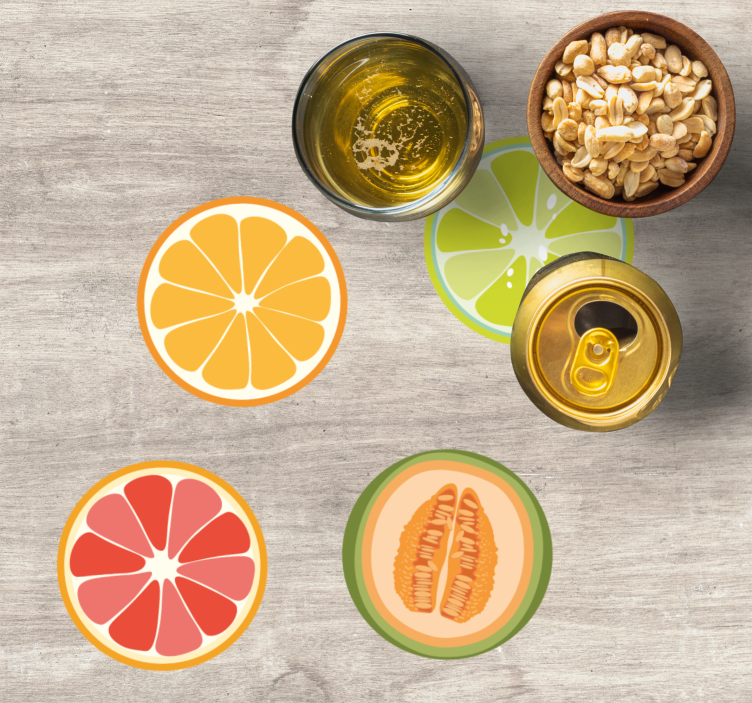 Sottobicchieri frikis a motivi di fette di frutta - TenStickers