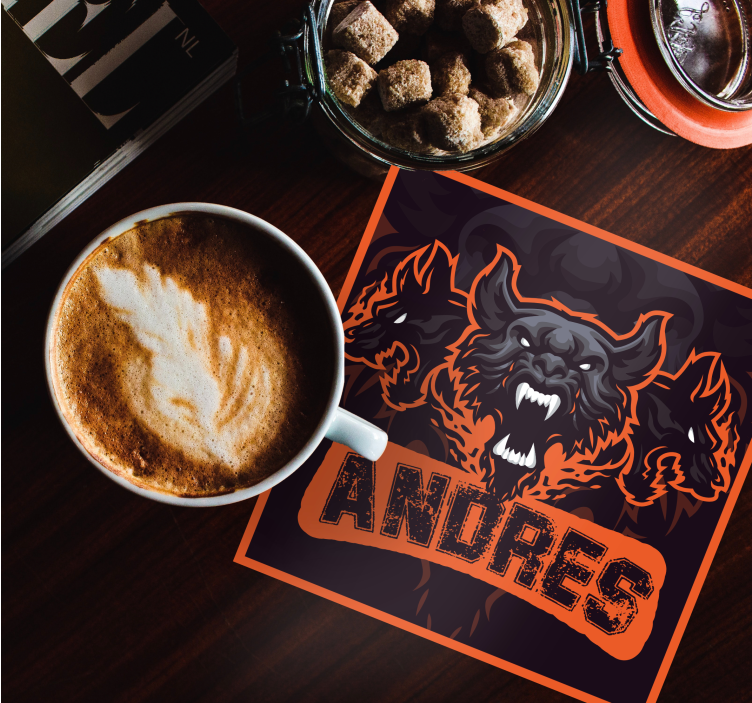 Sottobicchieri frikis bestia a tre teste - TenStickers