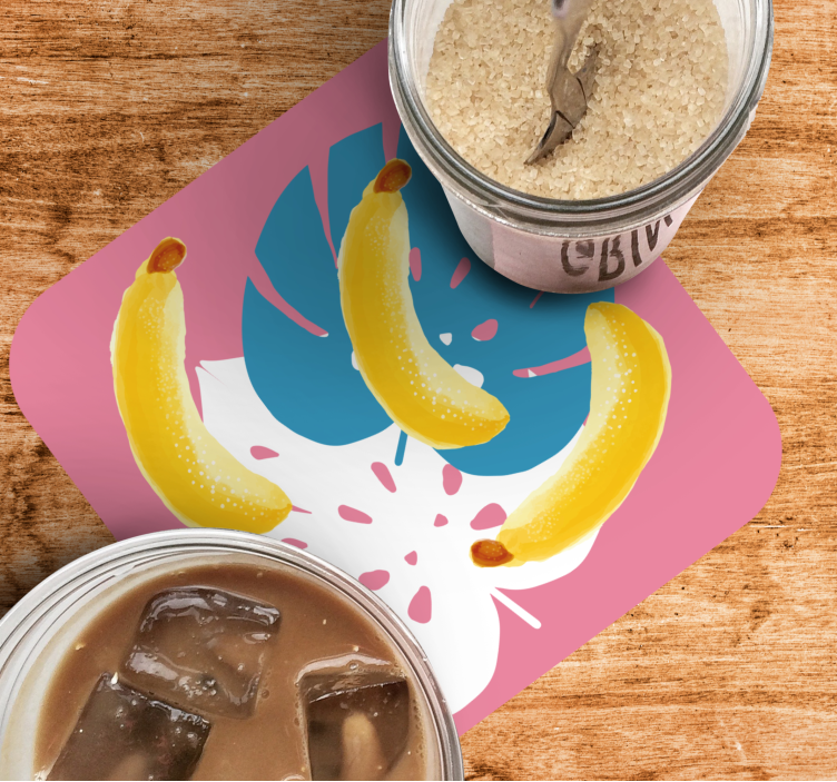 Sottobicchieri frikis composizione di banane vivaci - TenStickers