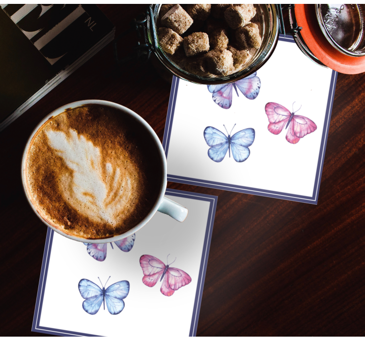 Sottobicchieri frikis composizione di farfalle colorate - TenStickers