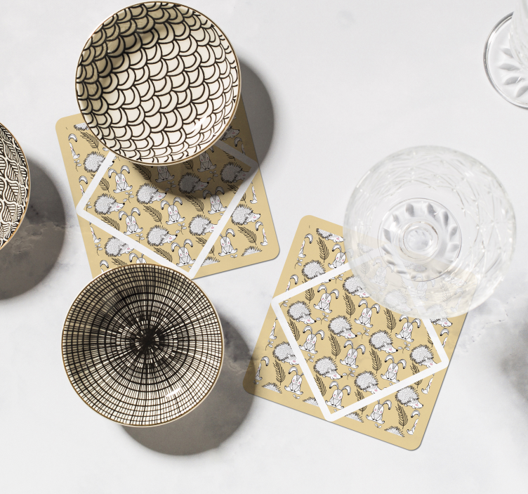 Sottobicchieri frikis con motivi animali fantasiosi - TenStickers