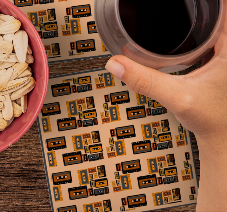 Sottobicchieri frikis con motivi cassette vintage - TenStickers