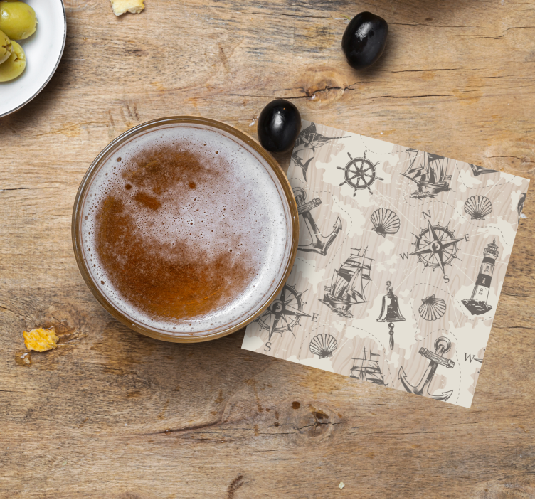 Sottobicchieri frikis con motivi nautici - TenStickers