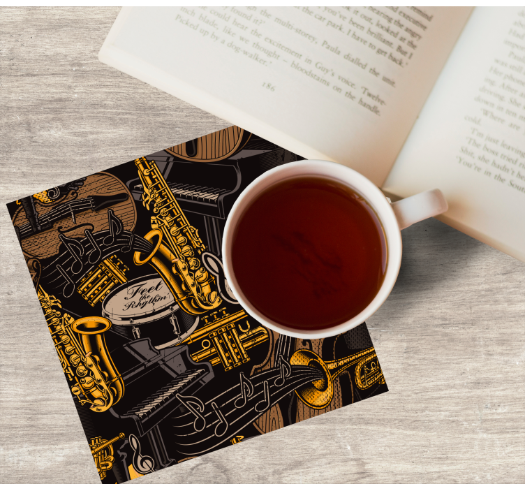 Sottobicchieri frikis con motivo strumenti musicali - TenStickers