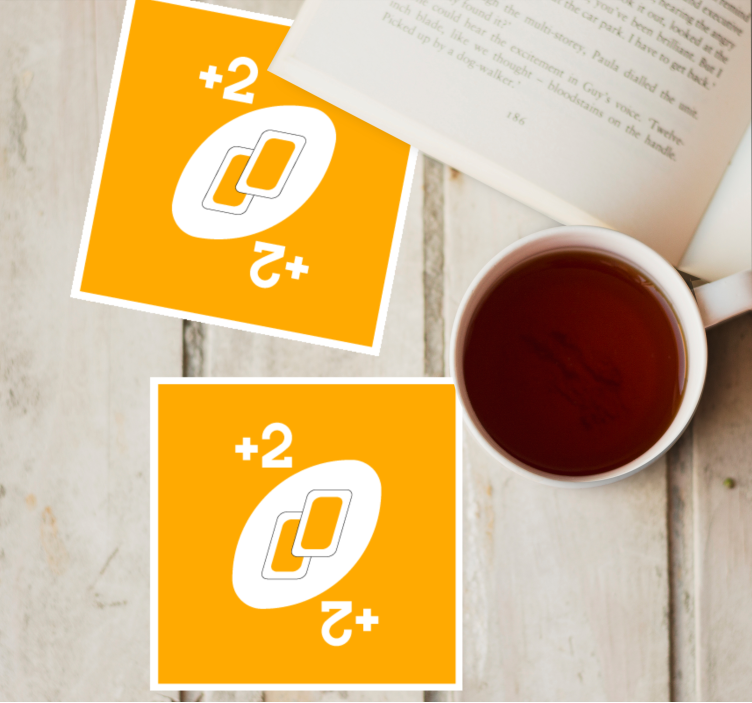 Sottobicchieri frikis due forme interconnesse con numeri - TenStickers