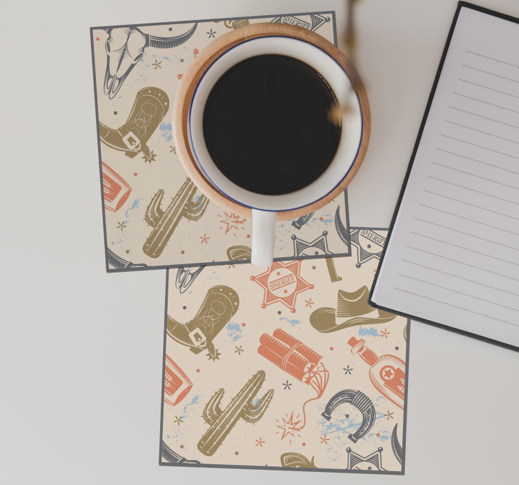 Sottobicchieri frikis elementi a tema cowboy - TenStickers