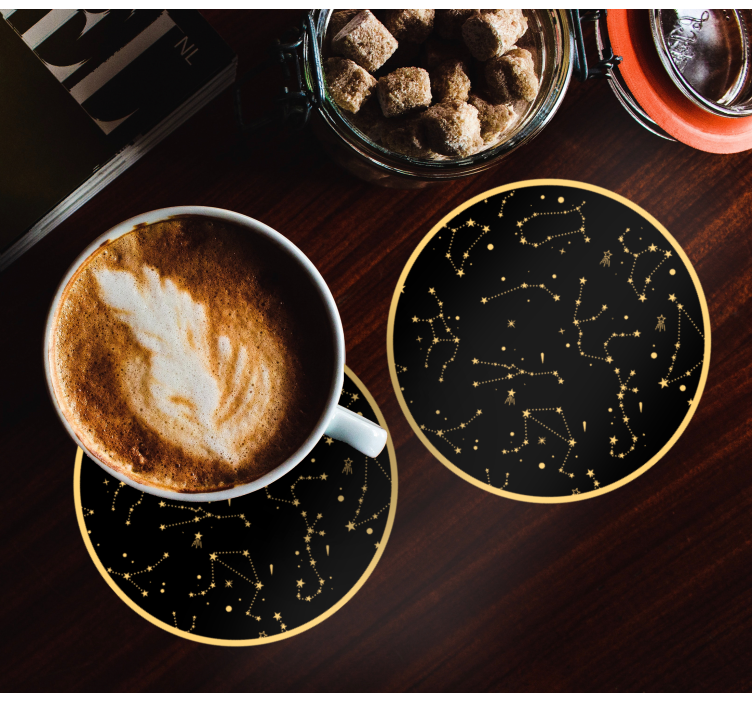 Sottobicchieri frikis elementi di pattern celestiali - TenStickers