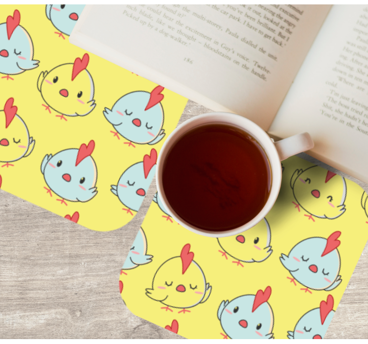 Sottobicchieri frikis facce di pollo carine - TenStickers