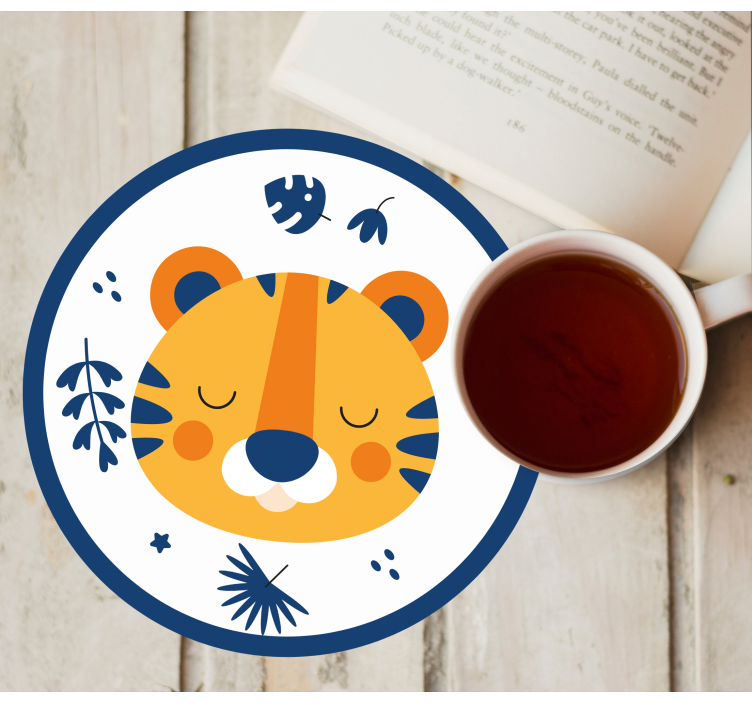 Sottobicchieri frikis faccia di tigre carina - TenStickers