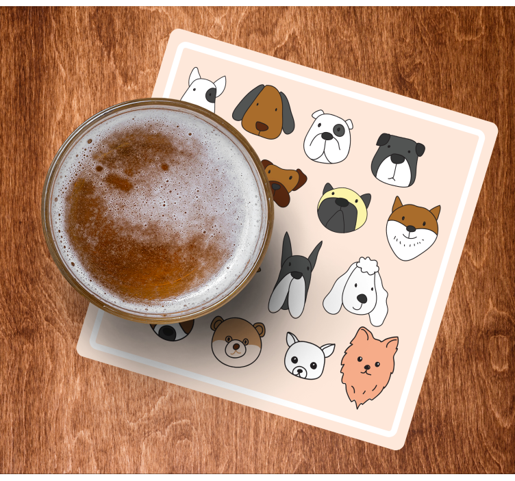 Sottobicchieri frikis faccine di animali carini - TenStickers