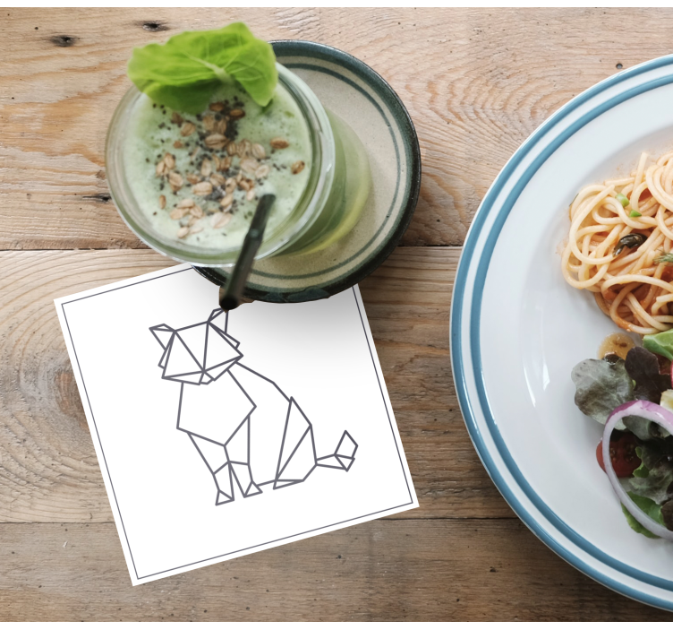 Sottobicchieri frikis figura di gatto geometrica - TenStickers