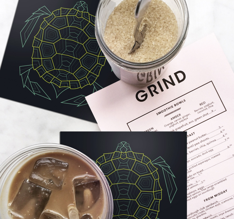 Sottobicchieri frikis figura tartaruga geometrica - TenStickers