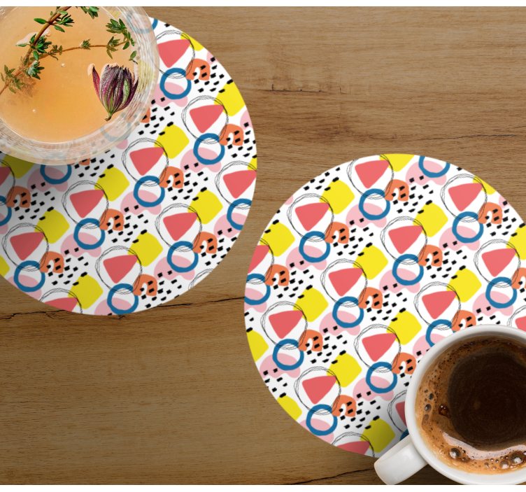 Sottobicchieri frikis forme astratte colorate - TenStickers