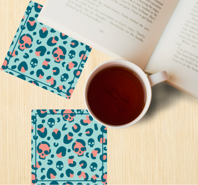 Sottobicchieri frikis geometria a motivi teschio - TenStickers