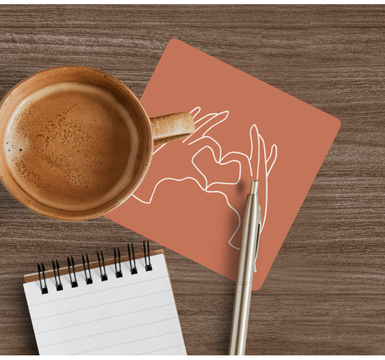 Sottobicchieri frikis gesto della mano a cuore - TenStickers