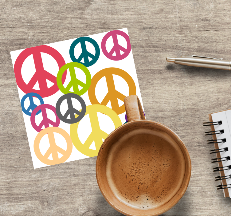 Sottobicchieri frikis icone di pace vibranti - TenStickers