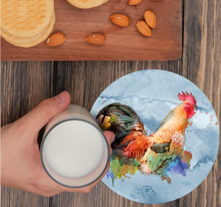 Sottobicchieri frikis illustrazione gallo vibrante - TenStickers