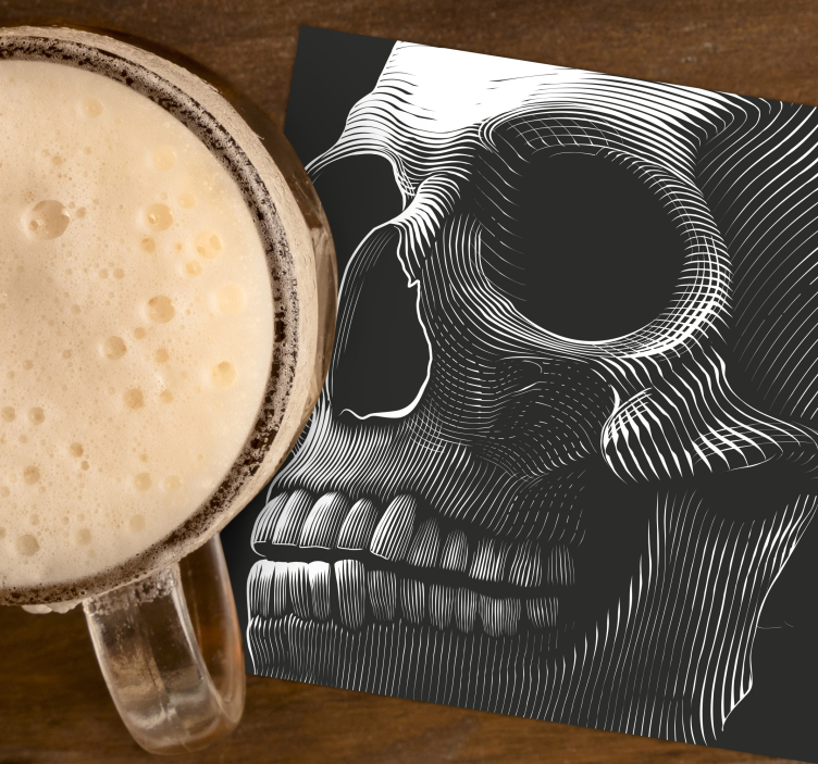 Sottobicchieri frikis illustrazione teschio stilizzata - TenStickers