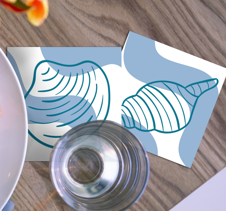Sottobicchieri frikis illustrazioni di conchiglie stilizzate - TenStickers