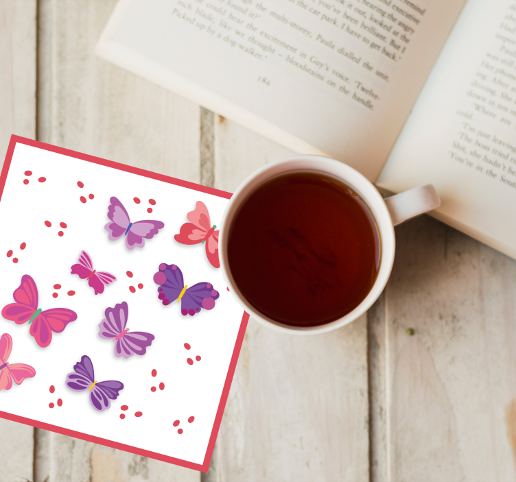 Sottobicchieri frikis illustrazioni di farfalle vivaci - TenStickers