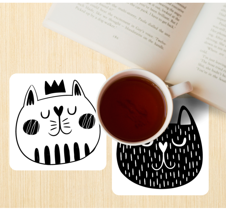 Sottobicchieri frikis illustrazioni di gatti giocosi - TenStickers