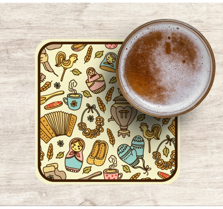 Sottobicchieri frikis motivi di arte popolare giocosi - TenStickers