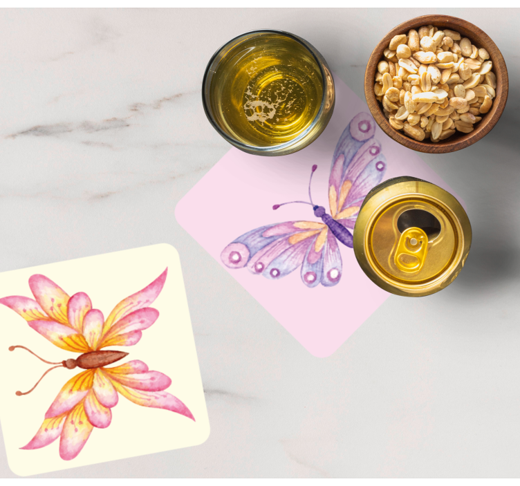 Sottobicchieri frikis motivi farfalla vibranti - TenStickers