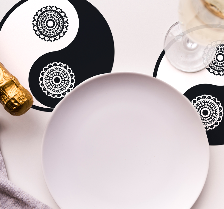 Sottobicchieri frikis motivi mandala yin yang - TenStickers