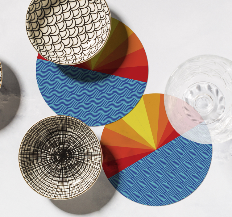 Sottobicchieri frikis motivo circolare geometrico vivace - TenStickers