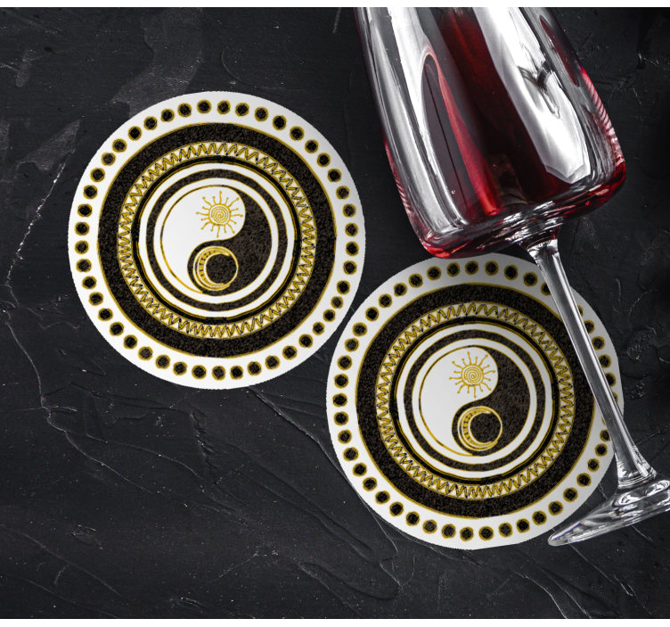 Sottobicchieri frikis motivo circolare yin yang - TenStickers