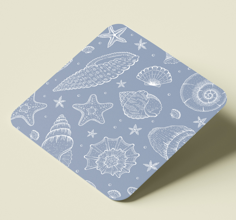 Sottobicchieri frikis motivo con conchiglie e stelle - TenStickers