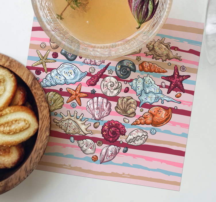 Sottobicchieri frikis motivo conchiglie colorate - TenStickers