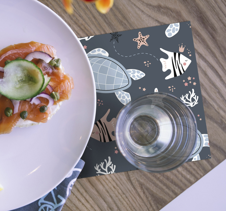 Sottobicchieri frikis motivo creature marine - TenStickers