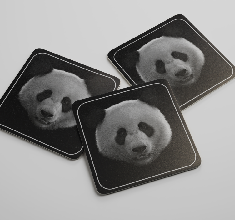 Sottobicchieri frikis motivo faccia di panda - TenStickers
