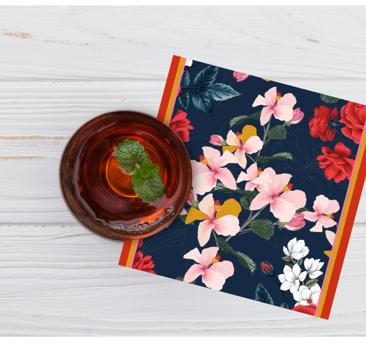 Sottobicchieri frikis motivo floreale tropicale - TenStickers