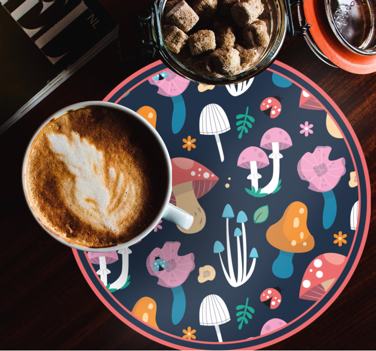 Sottobicchieri frikis motivo funghi vivaci - TenStickers